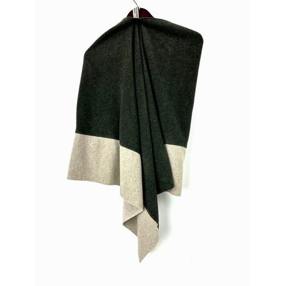 Henriette Steffensen Copenhagen Women Fleece Cape Poncho Green Gray One Size R - Picture 7 of 11